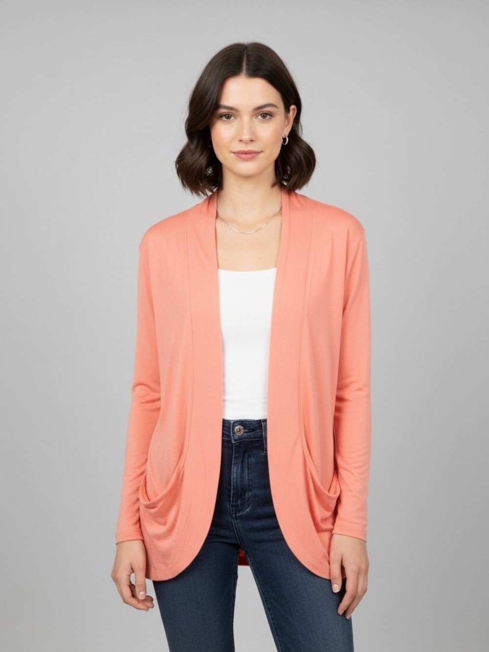 Maurices Coral Open-Front Lightweight Cardigan